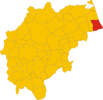 Map of comune of Civitanova Marche (province of Macerata, region Marche, Italy)